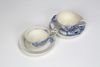 Tea cups - porcelain with hand painted cobalt